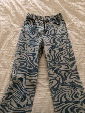 Wide Leg Pattern Jeans